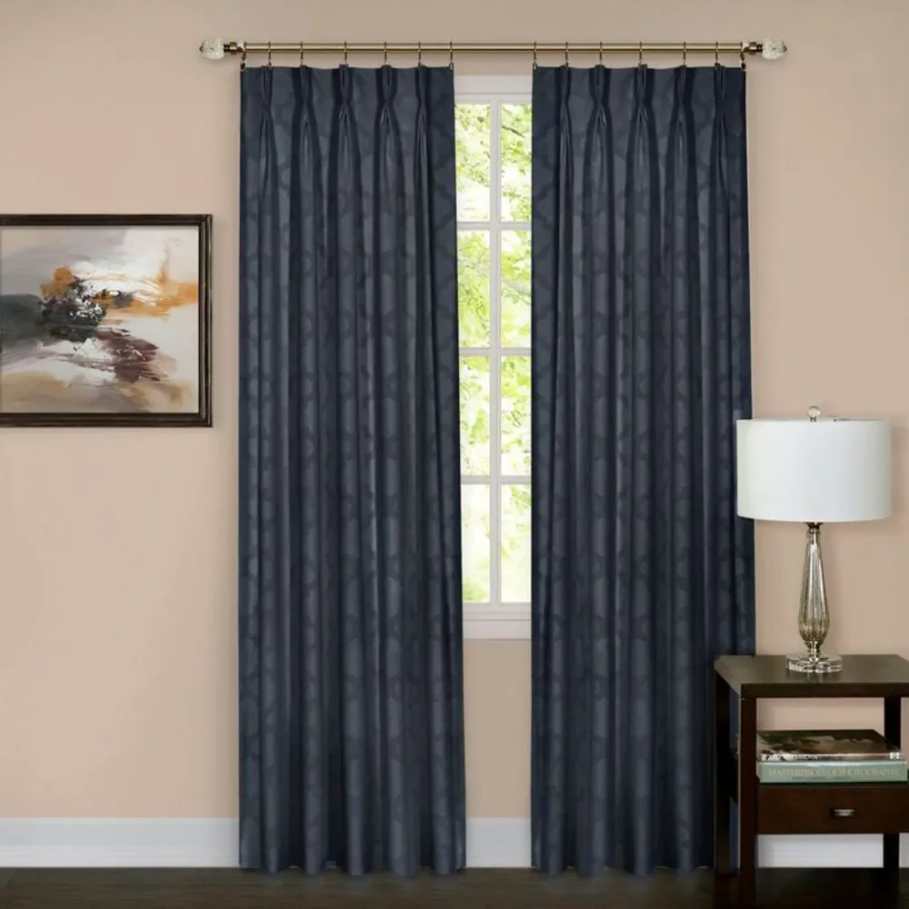 2-Pack 98% Blackout Energy Efficient Pinch Pleat Window Privacy Curtain Rod